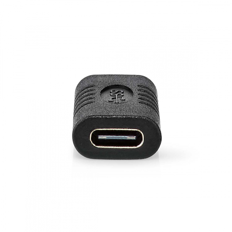 Nedis USB-C™ Adapter | USB 3.2 Gen 2 | USB-C™ Hun | USB-C™ Hun | 4K@60Hz | 10 Gbps | Runde | Nikkelplateret | Sort | Konvolut