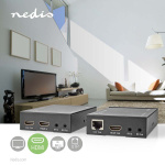 Nedis HDMI ™ Extender | Over Cat6 | Op til 60.0 m | 4K@60Hz | 18 Gbps | Metal | Antracit