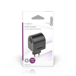 Nedis Adapter til Strømstik | Euro / Type C (CEE 7/16) | 100 - 240 V AC 50/60 Hz | 12 V DC | 6 W | Strømforsyning | 0.3 A | Sort | Plastik