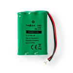 Nedis Genopladelige Ni-MH-batteripakke | 3.6 V DC | Opladningsbar | 600 mAh | Forudladet | 1-Polybag | N/A | 2-Fase Connector | Grøn