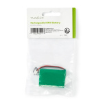 Nedis Genopladelige Ni-MH-batteripakke | 3.6 V DC | Opladningsbar | 600 mAh | Forudladet | 1-Polybag | N/A | 2-Fase Connector | Grøn