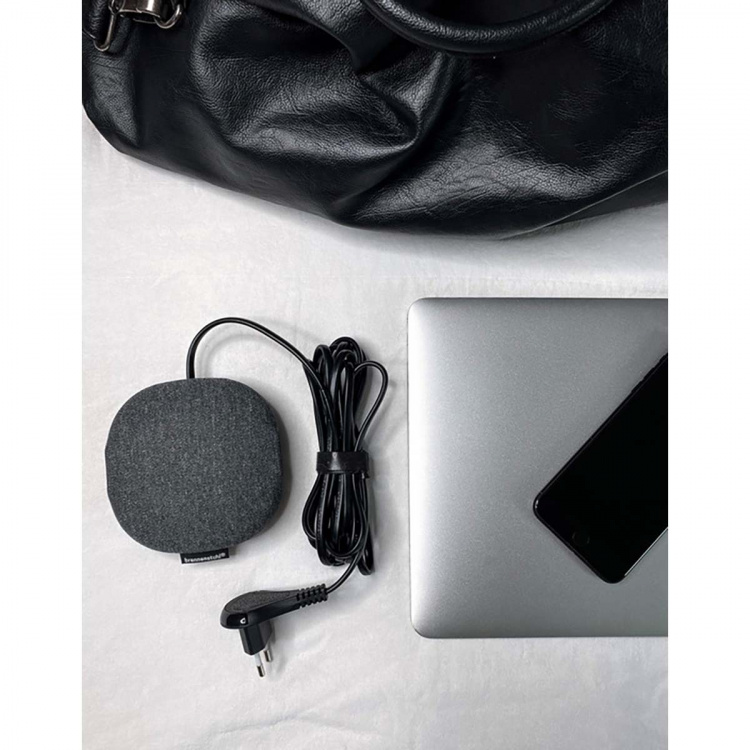 Estilo ladestation med tekstiloverflade (møbelstik med 1x Euro-stik og 2x USB-oplader, inklusive velcro-kabelbindere)