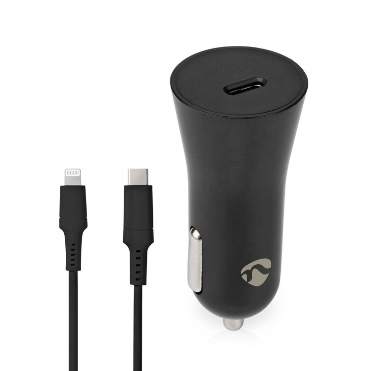Nedis Biloplader | 20 W | 1.67 / 2.22 / 3.0 A | Antal output: 1 | Porttype: USB-C™ | Lightning 8-Pin (Loose) kabel | 1.00 m | Automatisk Valgt Spænding
