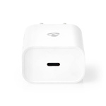 Nedis Vægoplader | 20 W | PD3.0 20W | Hurtigopladningsfunktion | 1.67 A / 2.22 A / 3.0 A | Antal output: 1 | USB-C™ | Lightning 8-Pin (Loose) kabel | 1.00 m | Automatisk Valgt Spænding | Hvid