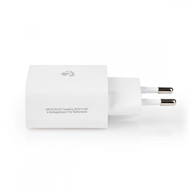 Nedis Vægoplader | 20 W | PD3.0 20W | Hurtigopladningsfunktion | 1.67 A / 2.22 A / 3.0 A | Antal output: 1 | USB-C™ | Lightning 8-Pin (Loose) kabel | 1.00 m | Automatisk Valgt Spænding | Hvid