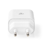 Nedis Vægoplader | 20 W | PD3.0 20W | Hurtigopladningsfunktion | 1.67 A / 2.22 A / 3.0 A | Antal output: 1 | USB-C™ | Lightning 8-Pin (Loose) kabel | 1.00 m | Automatisk Valgt Spænding | Hvid