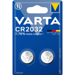 Varta Lithium knapcellebatteri CR2032 | 3 V DC | 230 mAh | 2-Blister | Sølv