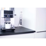 brennenstuhl Estilo 6-vejs hjørnestikdåse med højkvalitets rustfri ståloverflade til køkken og kontor (skrivebordsstik med 4x beskyttende kontaktstik, 2x Euro-stik, inkl. USB-opladningsfunktion) sølv/hvid TYPE F