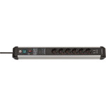 brennenstuhl Premium-Protect-Line 60.000A strømskinne med overspændingsbeskyttelse og USB 6-vejs 3m H05VV-F 3G1,5