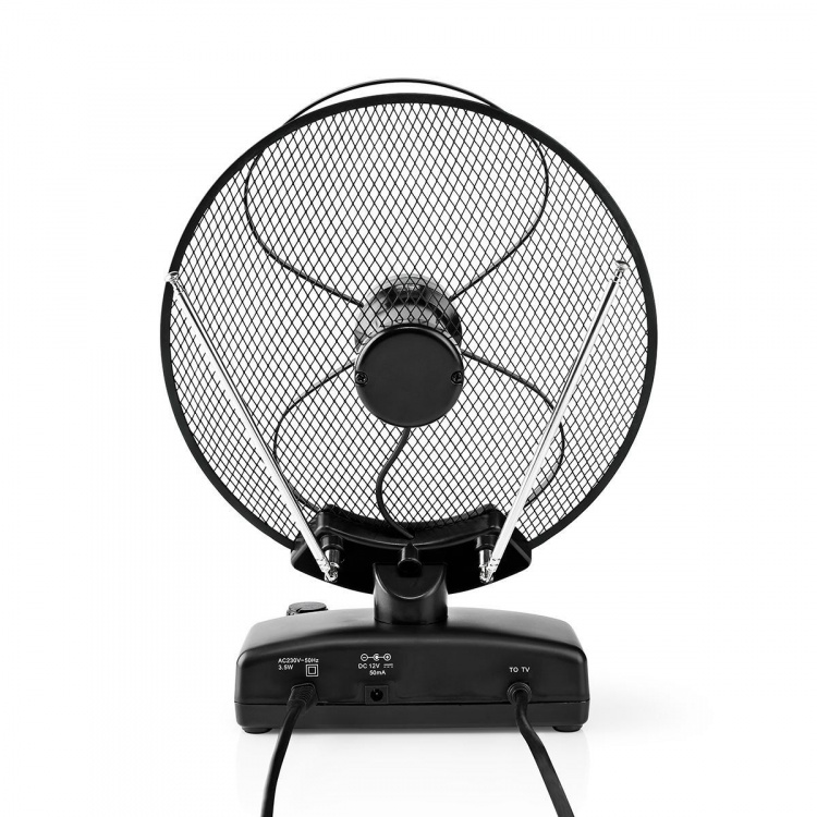 Nedis Indendørs antenne | Active | FM / UHF / VHF | Modtagelsesområde: 0-25 km | LTE700 | Forstærkning: 36 dB | Få kontrol | ABS | Sort