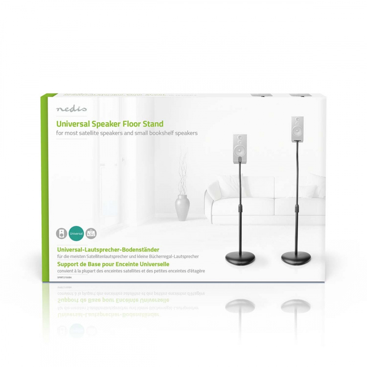 Nedis Speaker Mount | Kompatibel med: Universal | Gulv | 4.5 kg | Højde justerbar | ABS / Stål | Sort