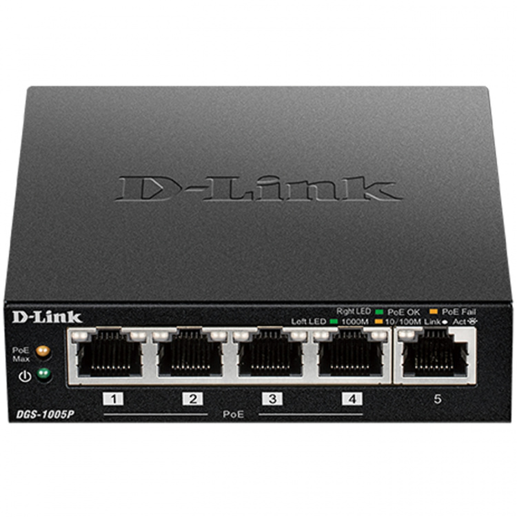 D-Link DGS-1005P 5-Port Gigabit PoE+ D-Link DGS-1005P 5-Port Gigabit PoE+