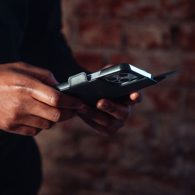 Krusell Telefonpung i læder iPhone 13 Pro Max Sort