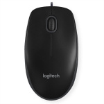 Logitech B100 optical USB mouse, 800 dpi, 180 cm cable, black