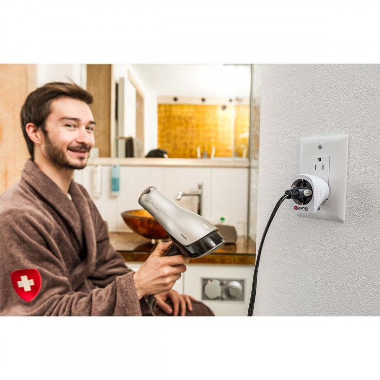 SKROSS Rejseadapter Europe-til-USA Jordet