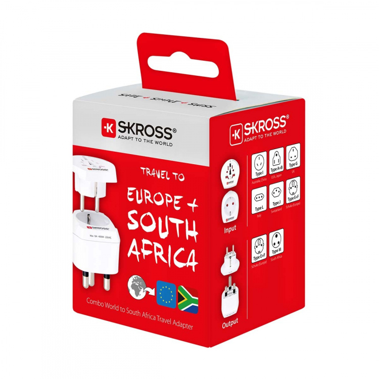 SKROSS Rejseadapter Combo - Verden-til-South Africa Jordet