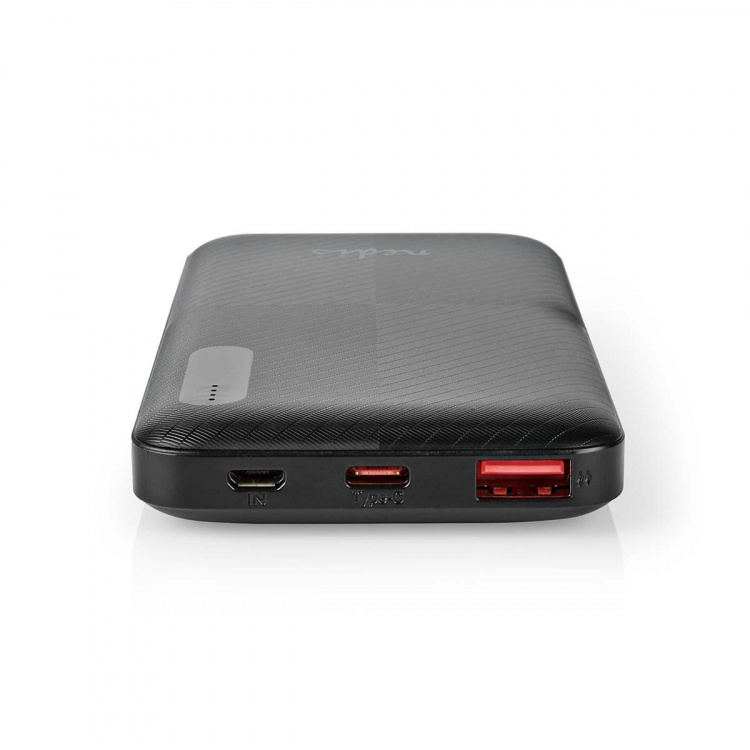Nedis Powerbank | 10000 mAh | 1.5 / 2.0 / 3.0 A | Antal output: 2 | Output tilslutning: 1x USB-A / 1x USB-C™ | Input forbindels: 1x Micro USB / 1x USB-C™ | PD2.0 18W | Lithium-polymer