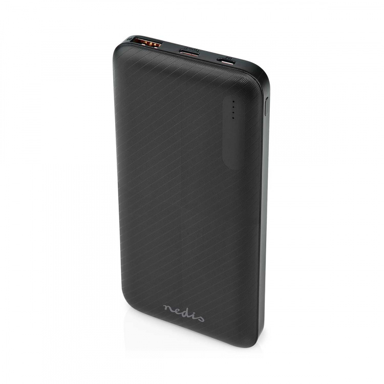 Nedis Powerbank | 10000 mAh | 1.5 / 2.0 / 3.0 A | Antal output: 2 | Output tilslutning: 1x USB-A / 1x USB-C™ | Input forbindels: 1x Micro USB / 1x USB-C™ | PD2.0 18W | Lithium-polymer