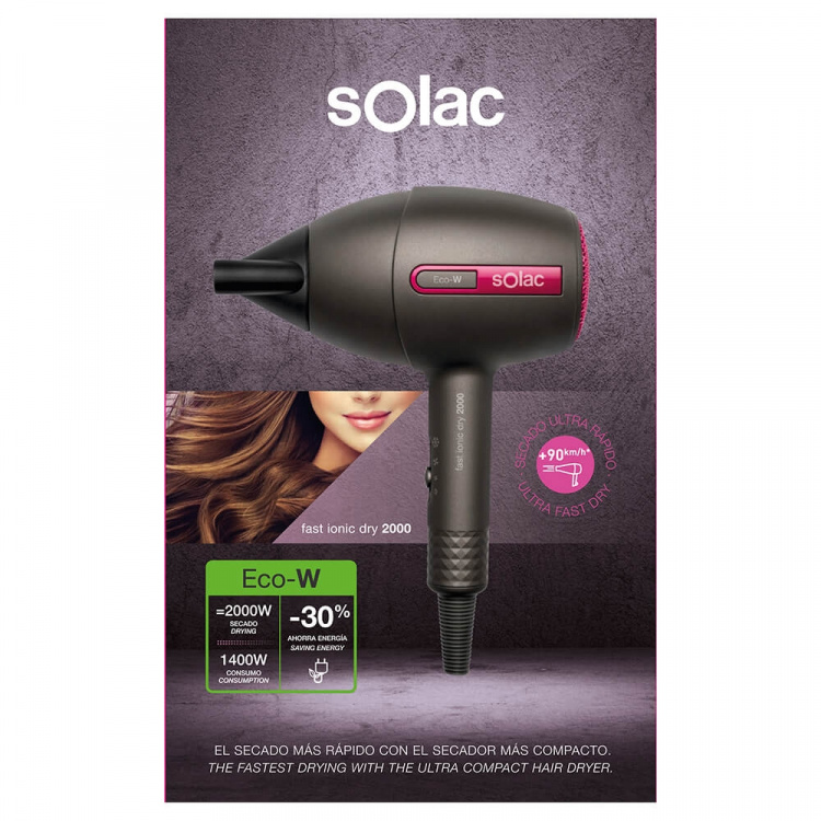 SOLAC Hårtørrer Fast Ionic Dry 2000