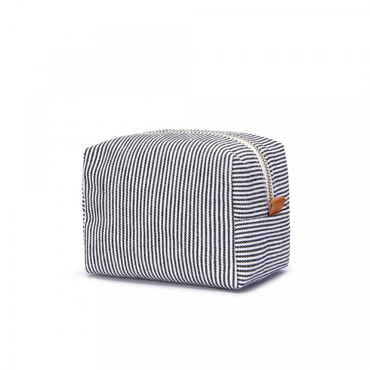 Kungsbacka Beauty Bag Frida Square medium Black and White Stripe