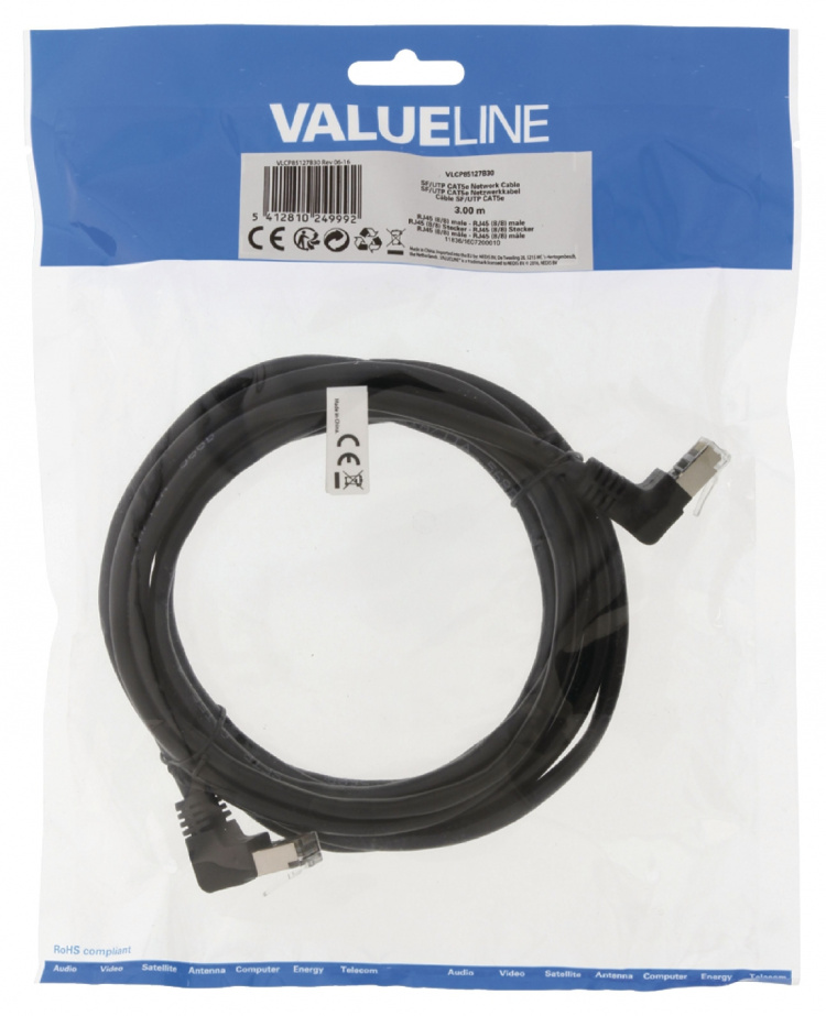 Valueline Cat5E Sf / Utp Netværkskabel RJ45 (8P8C) Han - RJ45 (8P8C) Han 3.00 m Sort