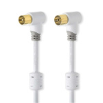 Nedis Coax Cable | IEC (Coax) Han | IEC (Coax) Hun | Guldplateret | 100 dB | 75 Ohm | Dobbelt afskærmet | 5.00 m | Runde | PVC | Hvid | Box