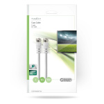 Nedis Satellit & Antennekabel | F Han Quick | F Han Quick | Nikkelplateret | 75 Ohm | Dobbelt afskærmet | 10.0 m | Runde | PVC | Hvid | Plastikpose