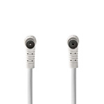 Nedis Coax Cable | IEC (Coax) Han | IEC (Coax) Hun | Nikkelplateret | 120 dB | 75 Ohm | Quad Skærmet | 20.0 m | Runde | PVC | Hvid | Plastikpose