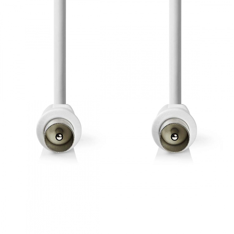 Nedis Coax Cable | IEC (Coax) Han | IEC (Coax) Han | Nikkelplateret | 90 dB | 75 Ohm | Dobbelt afskærmet | 10.0 m | Runde | PVC | Hvid | Konvolut