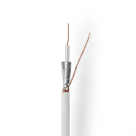 Nedis Coax Kabel På Rulle | RG59U | 75 Ohm | Dobbelt afskærmet | ECA | 50.0 m | Coax | PVC | Hvid | Gaveæske