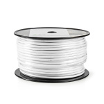 Nedis Coax Kabel På Rulle | RG6T | 75 Ohm | Dobbelt afskærmet | ECA | 100.0 m | Coax | PVC | Hvid | Rulle
