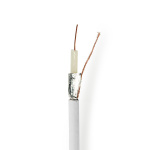 Nedis Coax Kabel På Rulle | Coax 12 | 75 Ohm | Dobbelt afskærmet | ECA | 100.0 m | Coax | PVC | Hvid | Rulle