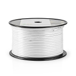 Nedis Coax Kabel På Rulle | Coax 12 | 75 Ohm | Dobbelt afskærmet | ECA | 100.0 m | Coax | PVC | Hvid | Rulle