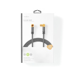 Nedis Coax Cable | IEC (Coax) Han | IEC (Coax) Hun | Guldplateret | 75 Ohm | Quad Skærmet | 5.00 m | Runde | Bomuld | Grå / Gun Metal Grå | Cover Window Box