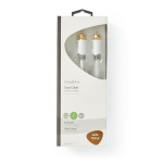 Nedis Satellit & Antennekabel | F Han Quick | F Han Quick | Guldplateret | 90 dB | 75 Ohm | Enkelt afskærmet | 3.00 m | Runde | PVC | Hvid | Box