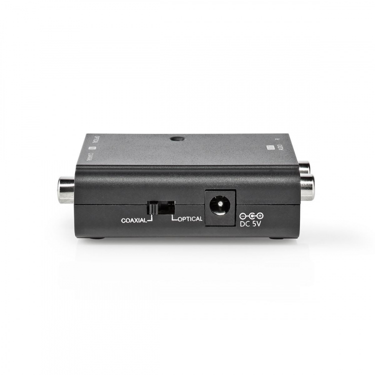 Nedis Digital Audio Converter | 1-veje | Indgang til lyd- / video- / dataforbindelser: 1x S/PDIF (RCA) Female / 1x Toslink Female | Audio / video / dataforbindelser output: 2x RCA Male | Manual | Sort