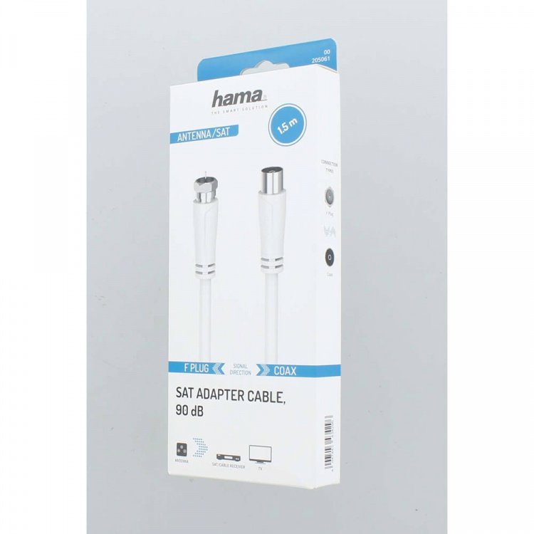 Hama Antennekabel SAT 90dB F-Coax Hvid 1,5m