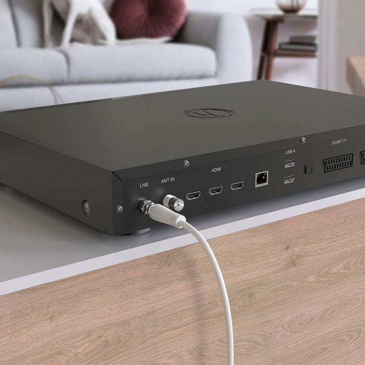 Hama Antennekabel SAT 90dB F-F Hvid 3,0m