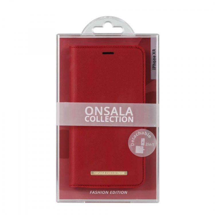 Onsala COLLECTION Wallet Saffiano Red iPhone XR