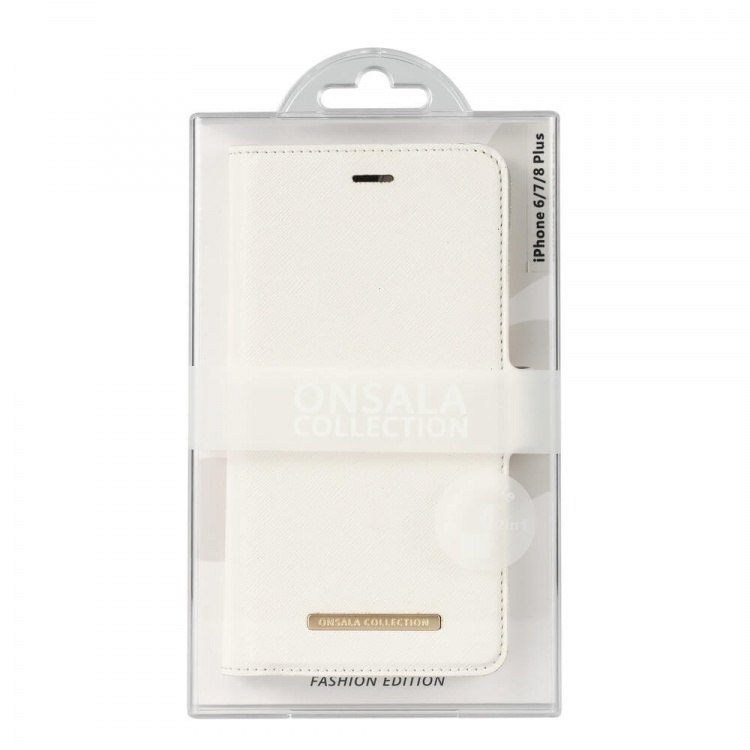 Onsala COLLECTION Wallet Saffiano White iPhone 6/7/8 PLUS