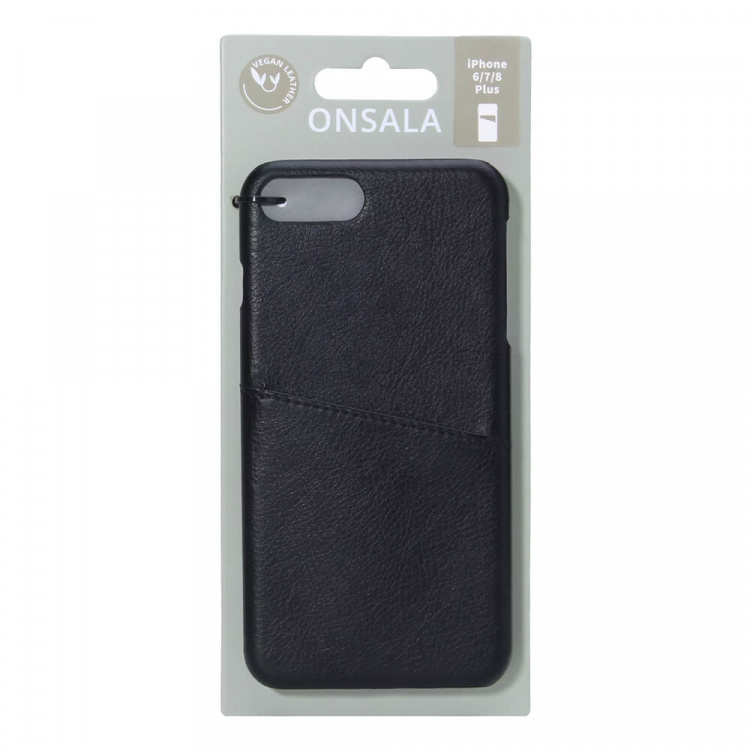 Onsala Mobilcover med Kortrum iPhone 6/7/8 Plus Sort