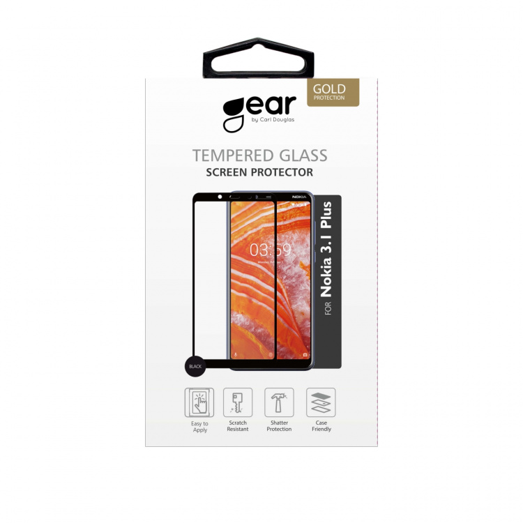 Gear Hærdet Glas 2.5D Full Cover Nokia 3.1 Plus