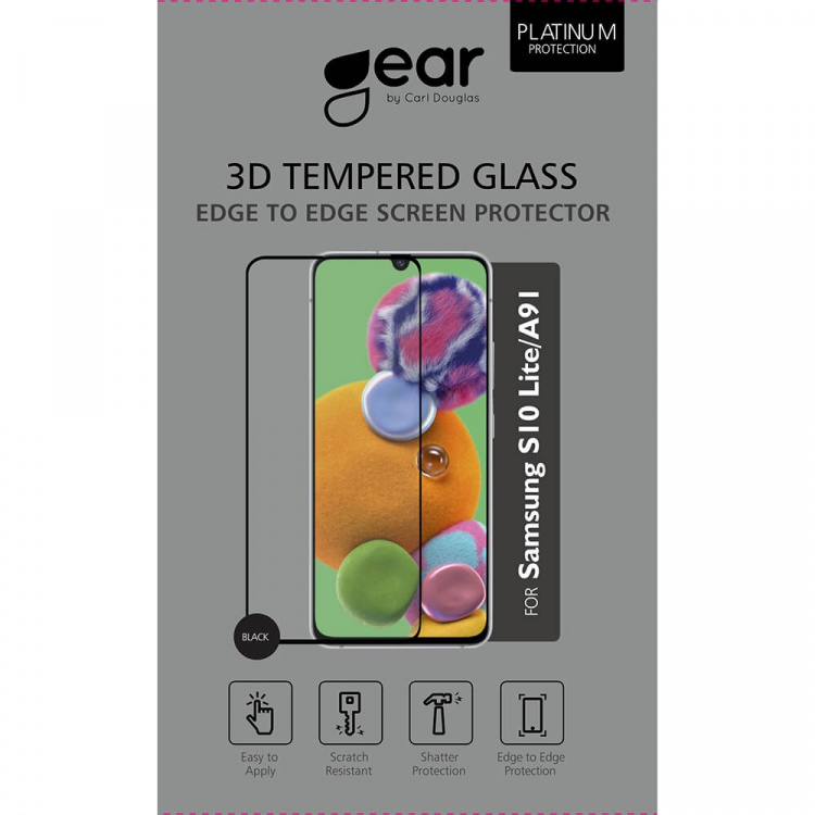 Gear Hærdet Glas 3D Full Cover Sort Samsung S10 Lite