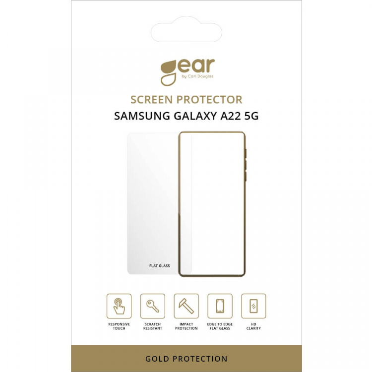 Gear Skærmbeskyttelse Hærdet Glas 2.5D Gold Case Friendly - Samsung A22 5G