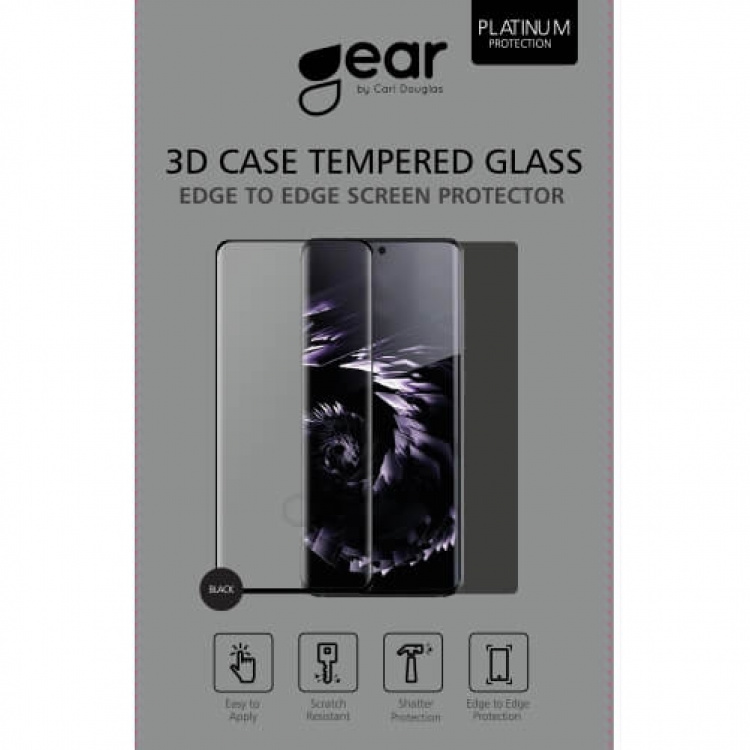Gear Skærmbeskyttelse Hærdet Glas 3D Platinum Curved Black Frame - Samsung S22 5G / S23 5G