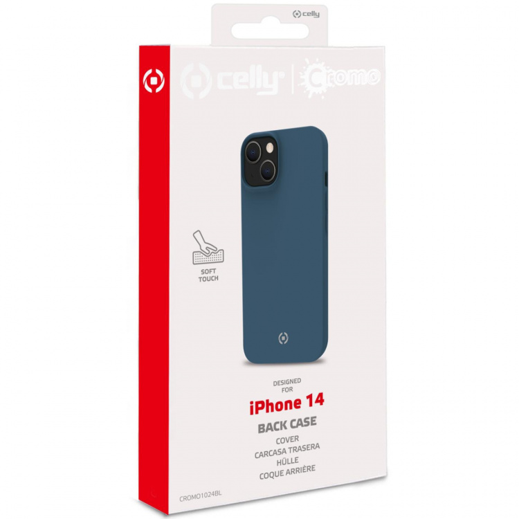 Celly Cromo blødt gummietui til iPhone 14 blå Celly Cromo blødt gummietui til iPhone 14 blå
