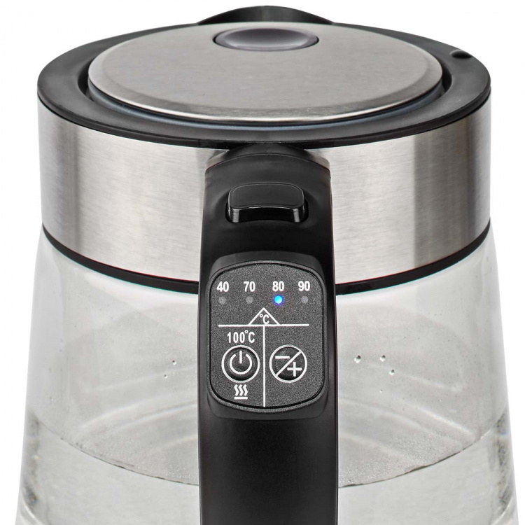Nedis SmartLife Elkedel | Wi-Fi | 1.7 l | Glas | 40,60,70,80,90,100 °C | Temperaturindikator | Drejelig 360 grader | Skjult varmeelement | Strix®-controller | Beskyttelse mod kogetørring | Android™ / IOS Nedis SmartLife Elkedel | Wi-Fi | 1.7 l | Glas | 40,60,70,80,90,100 °C | Temperaturindikator | Drejelig 360 grader | Skjult varmeelement | Strix®-controller | Beskyttelse mod kogetørring | Android™ / IOS