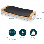 Princess Bordsgrill Table Chef Pure Black Bamboo 50X25 Princess Bordsgrill Table Chef Pure Black Bamboo 50X25