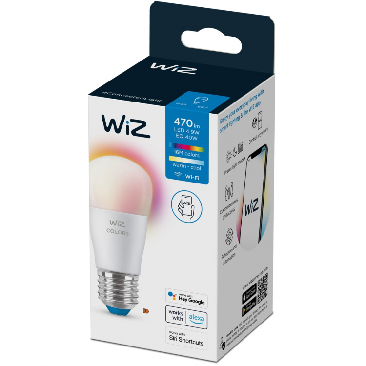 WiZ WiFi Smart LED E27 P45 40W 470lm Färg WiZ WiFi Smart LED E27 P45 40W 470lm Färg