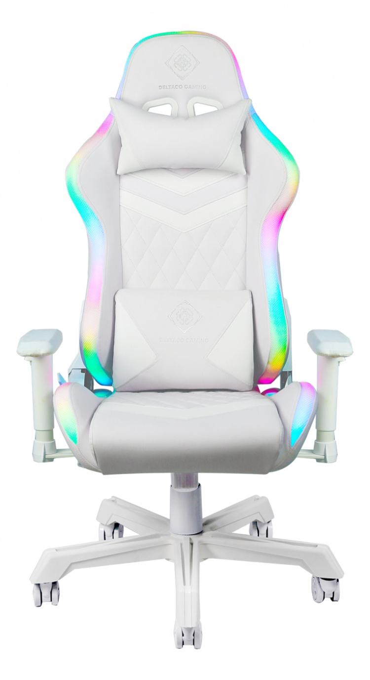 Deltaco Gaming RGB Gamingstol, Vit Deltaco Gaming RGB Gamingstol, Vit